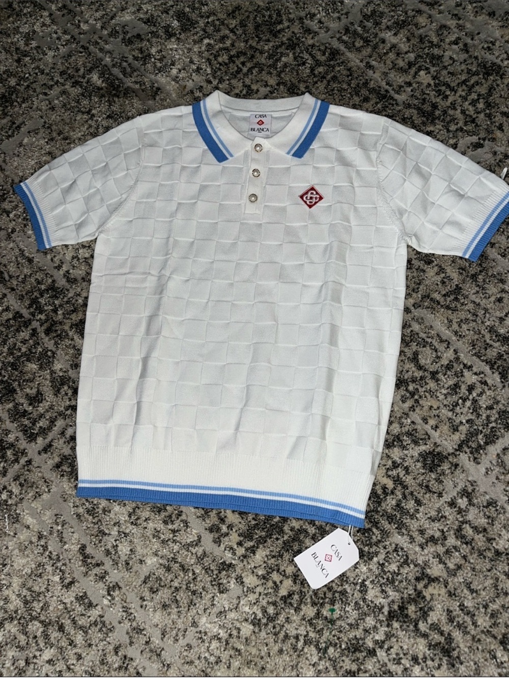 Casa Blanca Paris Tag - White with Red Logo